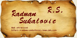 Radman Šukalović vizit kartica